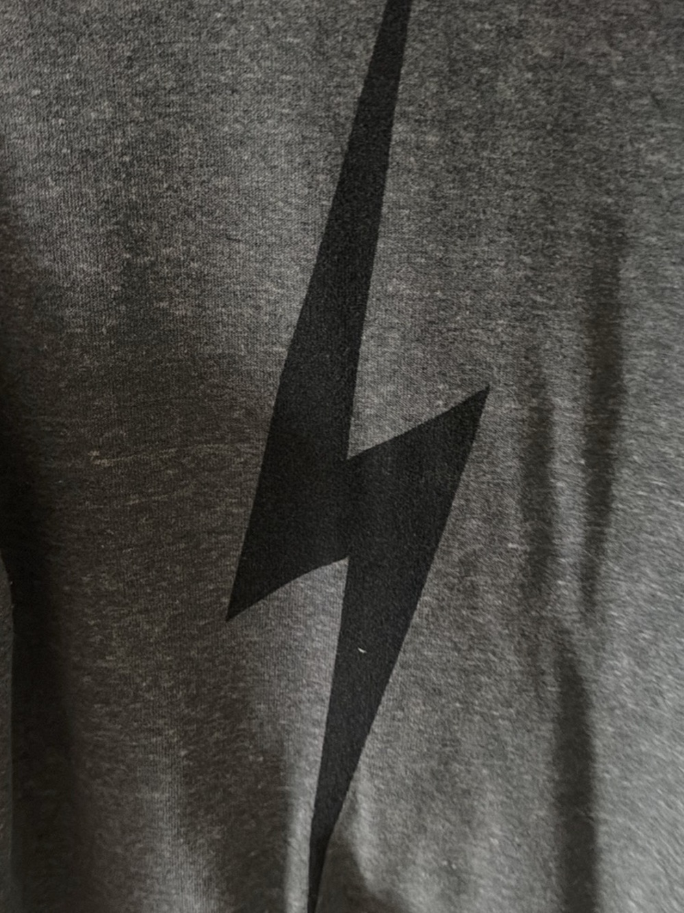 Aviator Nation Charcoal Gray Sweatshirt with Black Lightning Bolt